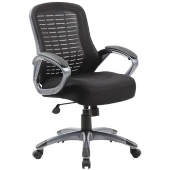 Boss Contemporary Ribbed High Back Task Chair With Flip Arms
