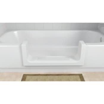 Cleancut Step-In Kit Converts Bathtub To Step-In Shower, White Wide Width