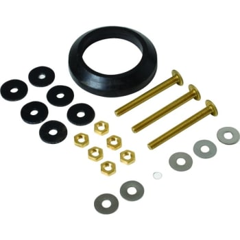 Tank To Bowl Gasket and Hardware Kit 2" Flush Valve Solid Brass Bolts Mansfield