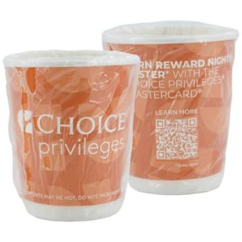 Choice Hotels Privileges Rewards 9 Oz Double Wall Cup Wrapped, Case Of 500