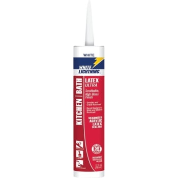Image for White Lightning 10 Oz Kitchen And Bath Latex Ultra Sealant, White, Package Of 12 from HD Supply