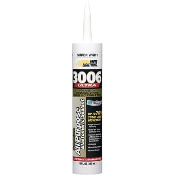 Image for White Lightning 10 Oz Ultra All Purpose Elastomeric Sealant White Package Of 12 from HD Supply