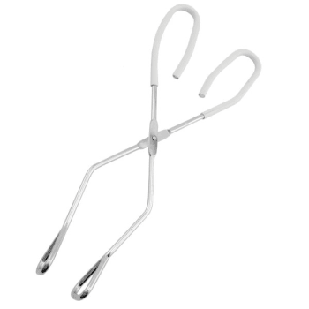 Robinson 10 Kitchen Tongs Chrome With White Vinyl Grips Package Of 6