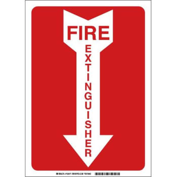 Image for Brady® Fire Extinguisher Sign 10" H X 7" W Polystyrene White On Red from HD Supply