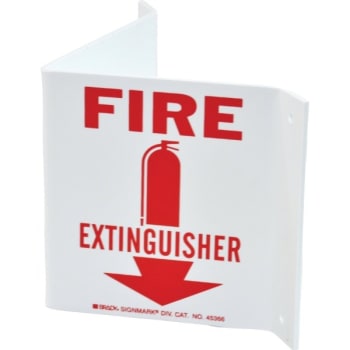 Brady® Fire Extinguisher Sign 5.5" H X 10" W  Plastic Red On White