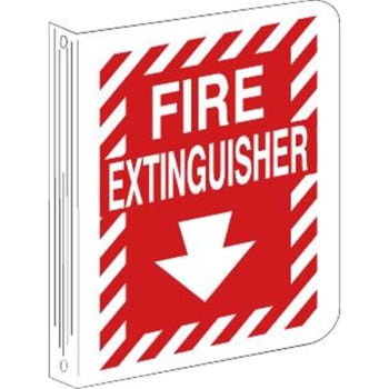 Brady® L Fire Extinguisher Sign 12" H X 9" W  Polyethylene White On Red