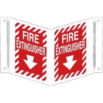 Image for Brady® V Fire Extinguisher Sign 12" H X 18" W  Polyethylene White On Red from HD Supply