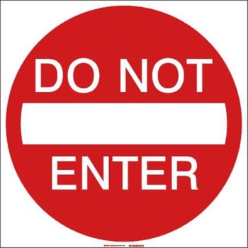 Brady® "DO NOT ENTER" Sign 24" H x 24" W  Aluminum Red on White