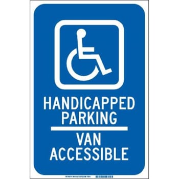 Brady® "handicapped Parking Van Accessable" Sign 18" H X 12" W  Aluminum