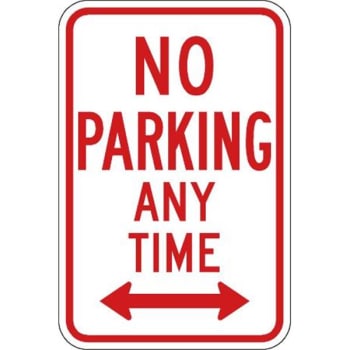 Image for Brady 18 x 12 in. “No Parking Anytime” Sign (Red/White) from HD Supply