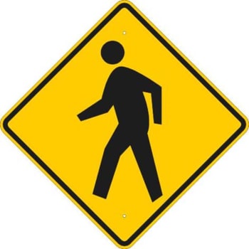 Image for Brady® Crosswalk Picto Sign 24" H X 24" W X 0.090" D Aluminum Black On Yellow from HD Supply
