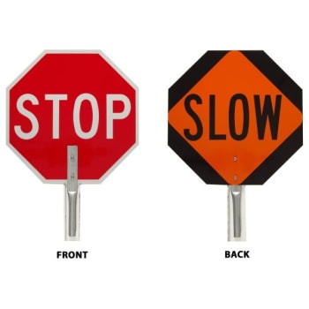 Image for Brady® Traffic Control Sign 18" H X 18" W Aluminum Black On Orange, White On Red from HD Supply