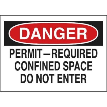 Image for Brady® "danger Permit Required" Sign 7" H X 10" W Polyester Black/red On White from HD Supply