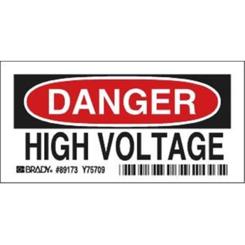 Brady® "danger High Voltage" Sign 3.5" H X 5" W Polyester Black/red On White
