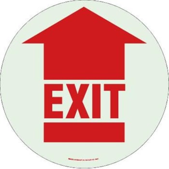 Brady® Bradyglo™ #49061 Red Floor Exit Sign
