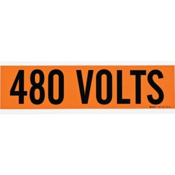 Image for Brady® 480 VOLTS Label 2.25" H x 9" W x 0.0073" D Black on Orange Card from HD Supply