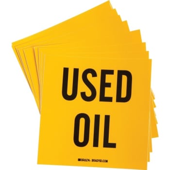 Image for Brady® Used Oil Drum Label 6" H X 6" W X 0.004" D Black/yellow, Package Of 100 from HD Supply