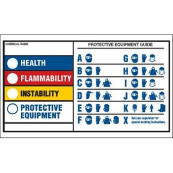 Brady® Protective Equipment Label 3"x5" Black/blue/red/yellow/white, Package Of 25