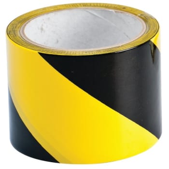Image for Brady® "WARNING" Stripe & Check Tape 18 yd H x 3 in W, Black/Yellow, 18 Yards from HD Supply
