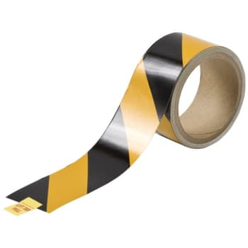 Brady® Reflective Black and Yellow Striped Tape 2" W Roll/ 5 Yards