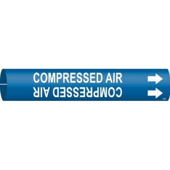 Image for Brady® "COMPRESSED AIR" Pipe Marker Arrow Direction Up  White on Blue from HD Supply