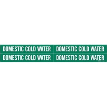 Image for Brady® Domestic Cold Water Pipe Marker 1.125" H X 7" W White On Green from HD Supply