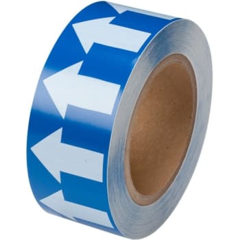 Image for Brady® Pipe Marker Tape with Arrows 2" W x 30 yd L White on Blue from HD Supply