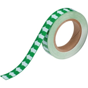 Brady® Pipe Marker Tape With Arrows 1" W X 30 Yd L White On Green