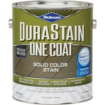Image for Rust-Oleum Wolman 1 Gal White Base Durastain One Coat Solid Stain Case Of 4 from HD Supply