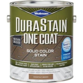 Image for Rust-Oleum Wolman 1 Gal Chestnut Brown Durastain One Coat Solid Stain Case Of 4 from HD Supply