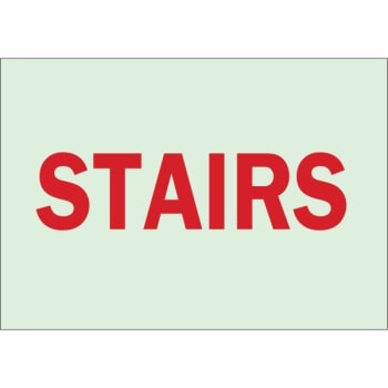 Image for Brady® 10 x 14" Glow In The Dark Self Sticking Stairs Sign from HD Supply