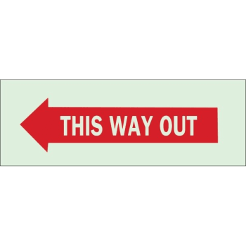 Image for Brady® 3-1/2 x 10" Glow In The Dark Self Sticking This Way Out Left Sign from HD Supply