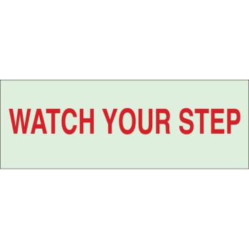 Image for Brady® 2-1/2 x 7" Glow In The Dark Self Sticking Watch Your Step Sign from HD Supply