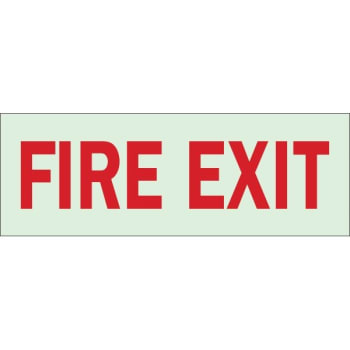 Image for Brady® 3-1/2 X 10" Glow In The Dark Self Sticking Fire Exit Sign from HD Supply