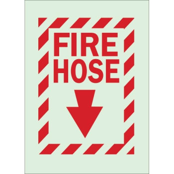 Image for Brady® 14 X 10" Glow In The Dark Self Sticking Fire Hose Sign from HD Supply