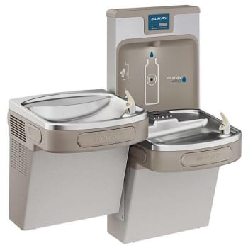 Elkay® Bi-Level Water Cooler With Bottle Filler Light Gray With Filter