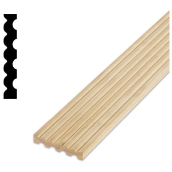 Woodgrain Distribution 1/2" X 3-1/8" Solid Pine Reversible Fluted-Reed Design Package Of 5