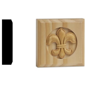 Image for Woodgrain Distribution 7/8" X 3-3/4" Solid Pine Fleur De Lis Miterless Rosette Block, Package Of 10 from HD Supply