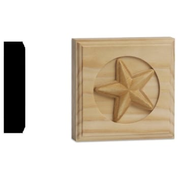 Image for Woodgrain Distribution 7/8" X 3-3/4" X 3-3/4" Solid Pine Miterless Rosette With Stars, Package Of 10 from HD Supply