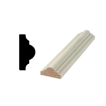 Woodgrain Distribution R136 1-1/8" X 2-1/2" X 8' Primed Finger-Jointed Chair Rail Package Of 5