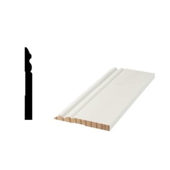Image for Woodgrain Distribution 5180 9/16" X 5-1/4" X 8' Primed Finger-Jointed Base Moulding, Package Of 5 from HD Supply