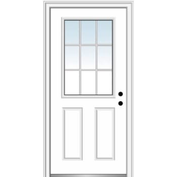 Image for National Door Company 1/2 Lite 2-Panel 36x80" Front Door, White - Lh, White Grilles from HD Supply