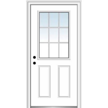 Image for National Door Company 1/2 Lite 2-Panel 36x80" Front Door, White - Rh, White Grilles from HD Supply