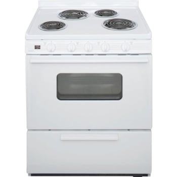 Premier® 30 in Electric Front Control 3.9 cu. ft. Coil Stove w/ Window (White)