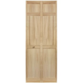 Plantation 28 x 80 in. 2 in. Thick 6-Panel Solid Core Bi-Fold Door (Stain Ready)