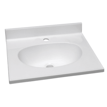Design House® 61x22" Solid White Cultured Marble Vanity Top And Bowl