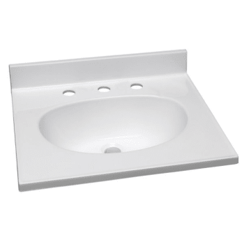 Image for Design House® 61 X 22 Solid White Cultured Marble Vanity Top And Bowl, Widespread from HD Supply