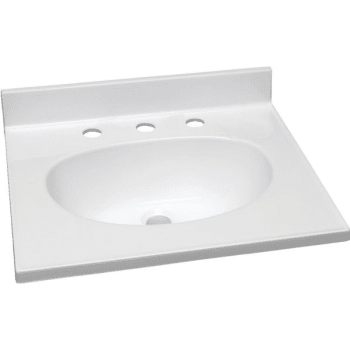 Image for Design House® 61 x 22 Solid White Cultured Marble Vanity Top And Bowl, Widespread from HD Supply