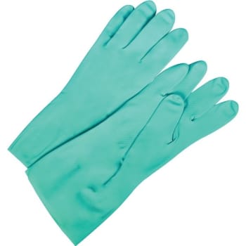 Image for Green Nitrile Flock-Lined Gloves Large Package Of 2 Pair from HD Supply
