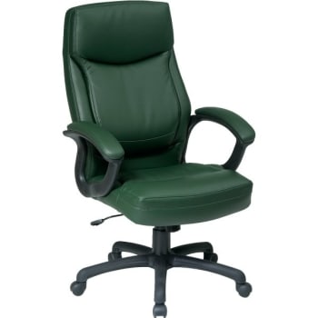 Office Star Products WorkSmart High Back Green Eco Leather Chair